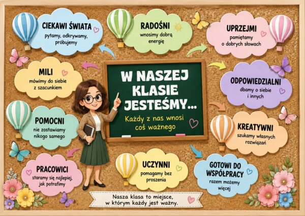 W NASZEJ KLASIE JESTEŚMY - zestaw materiałów na gazetkę szkolną