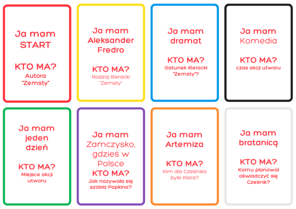 Zemsta - Karty - Ja mam? Kto ma? PDF