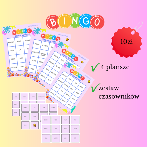 Bingo - present form - past participle