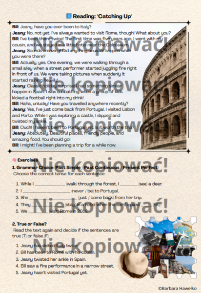 Catching Up Karta Pracy