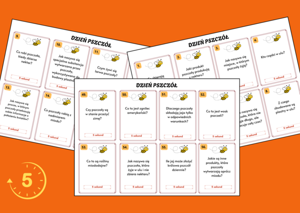 DZIEŃ PSZCZÓŁ – wiosna – biblioteka – świetlica - gra 5 SEKUND + ODPOWIEDZI