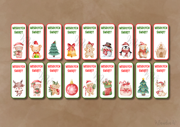 Świąteczne zakładki z miejscem na cukierka