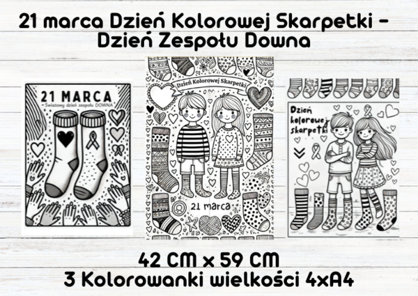 Kolorowanka na 21 Marca – Dzień Kolorowej Skarpetki Dzień Zespołu Downa