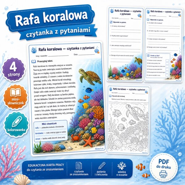 Rafa koralowa - czytanka z pytaniami