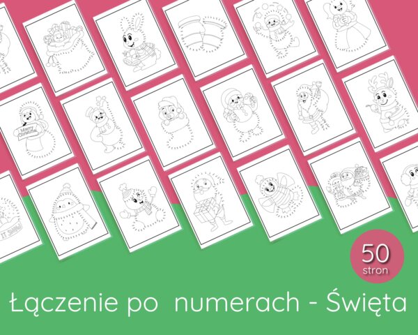 Łączenie po Numerach w zakresie do 50 – Świąteczna Edycja - 50 stron 