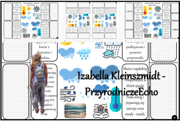 Notatka okienkowa/stacja zadaniowe/notatka interaktywna/notatka graficzna/karta pracy/sketchnotka "Wędrówka Słońca", „Cechy pogody w różnych porach roku ” w pdf. Przyroda 4, dział „Poznajemy pogodę i inne zjawiska przyrodnicze”. Materiał wykonany na pods