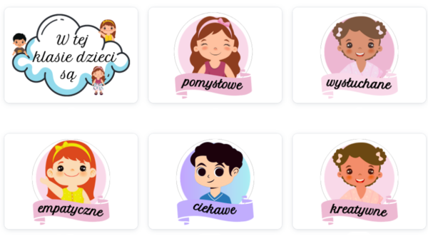 W tej klasie/sali dzieci są... - zestaw z 18 etykietami!