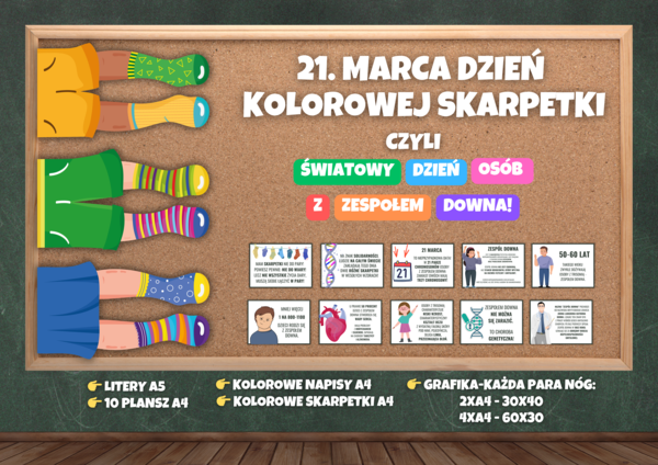 DZIEŃ OSÓB Z ZESPOŁEM DOWNA -21 MARCA, DZIEŃ KOLOROWEJ SKARPETKI - GAZETKA EDU