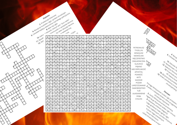 "QUO VADIS" - krzyżówka, wykreślanka - lektury obowiązkowe kl.7-8