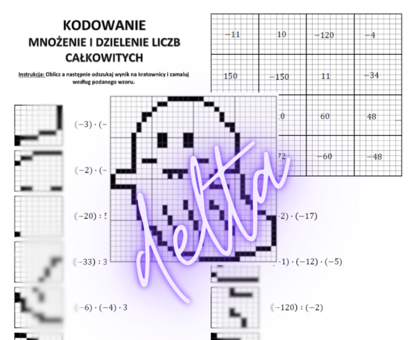 Halloween, Kodowanie - mnożenie i dzielenie liczb całkowitych klasa 5,6,7,8