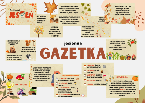 Jesienna GAZETKA "Nadchodzi jesień"