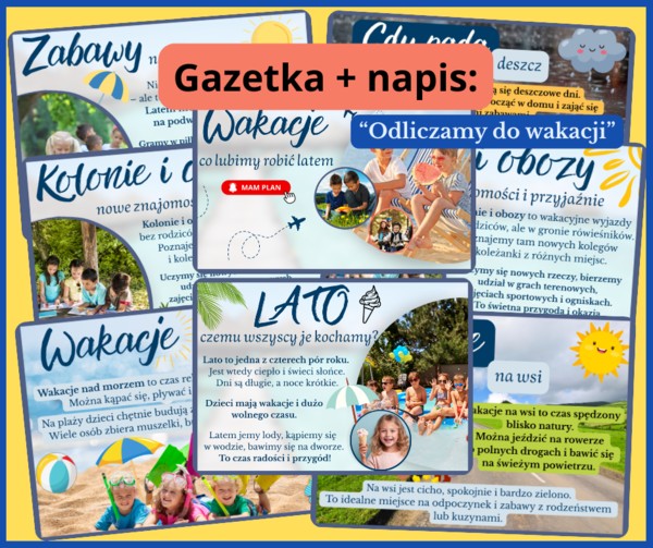 Odliczamy do wakacji -gazetka + napis