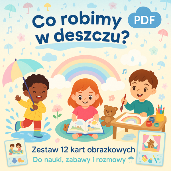 Karty obrazkowe: „Co robimy w deszczu?”