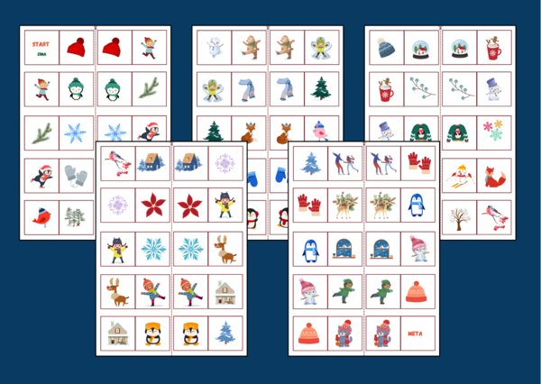 ZIMA – domino obrazkowe – biblioteka - świetlica - przedszkole