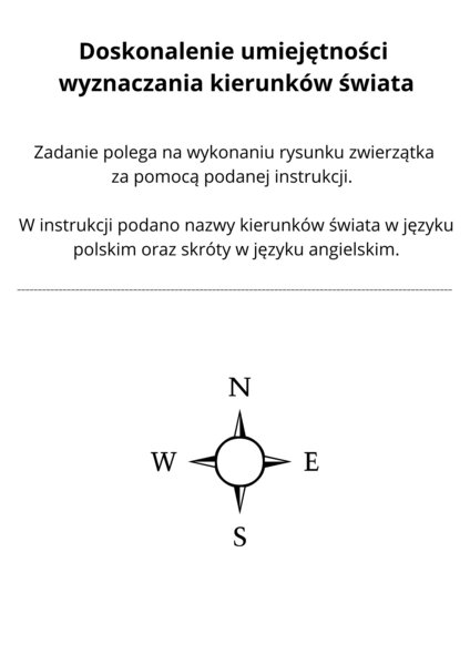 Karta pracy - klasa 4 - doskonalenie kierunków świata