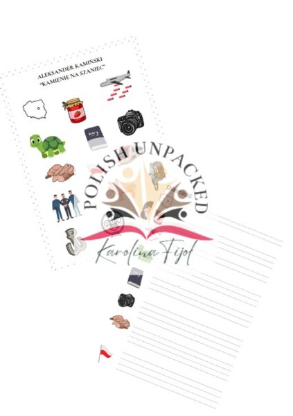 Ikony (obrazki) do lektury "Kamienie na szaniec", język polski, egzamin ósmoklasisty, lektura obowiązkowa klasa 7-8