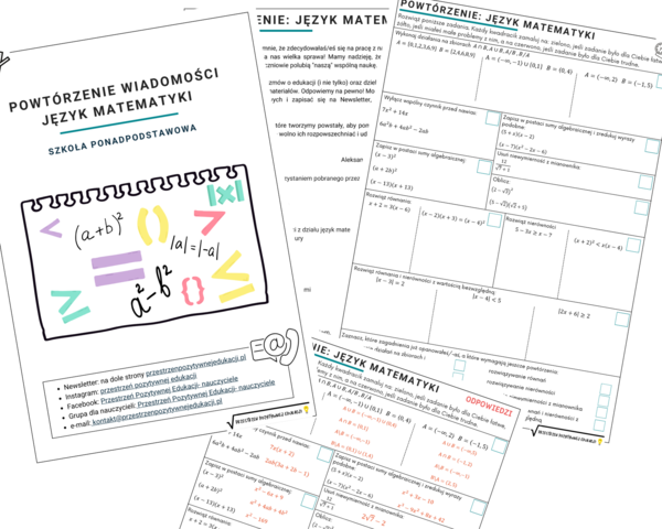 Powtórzenie z języka matematyki (szkoły ponadpodstawowe)