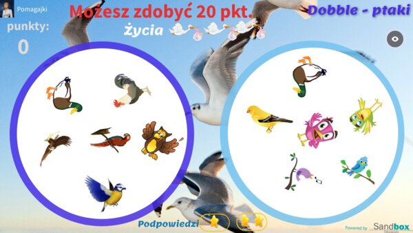 Dobble - ptaki, interaktywna gra, trening koncentracji i refleksu