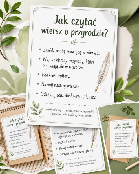 Wklejka do zeszytu. Jak czytać wiersz o przyrodzie?