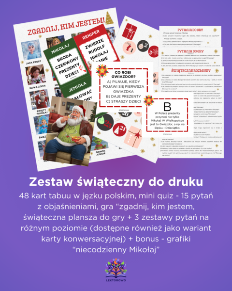 Świąteczny zestaw gier językowych