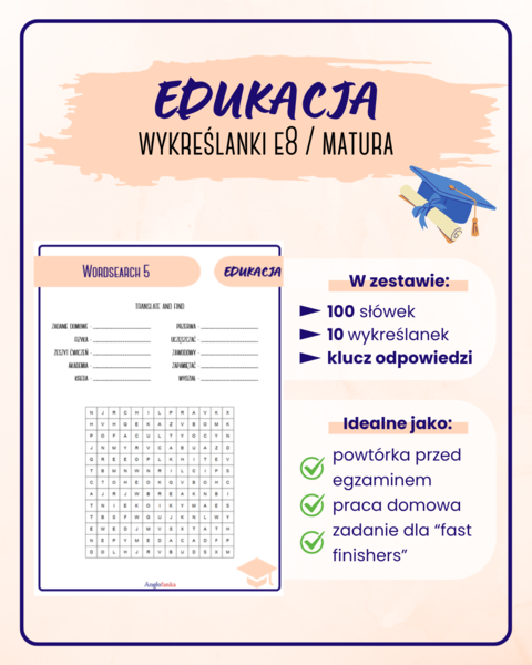 Wykreślanki - Edukacja | Egzamin 8-klasisty | Matura