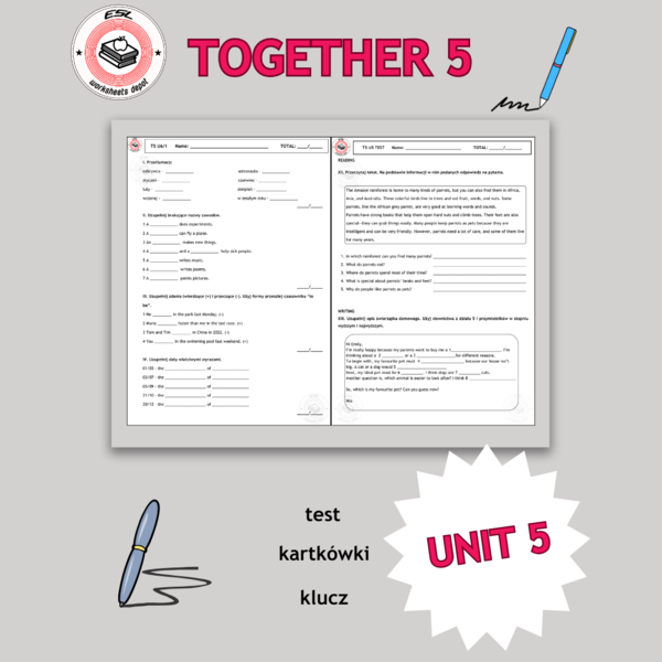 Together 5 – test i kartkówki do podręcznika dział 5
