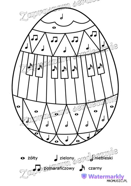 Pisanka 1 kolorowanka muzyczna