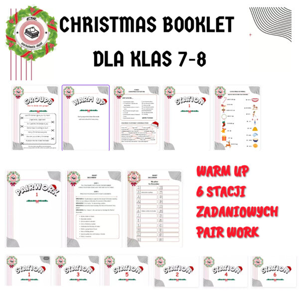 Christmas booklet - zadania świąteczne z języka angielskiego dla klas 7-8