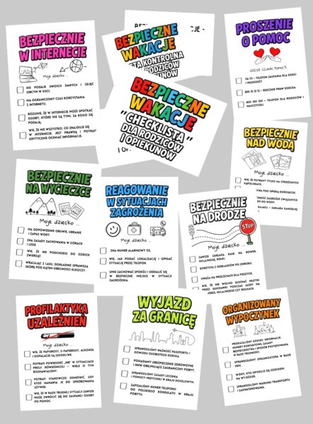 Bezpieczne wakacje - checklista dla rodziców - gazetka profilaktyczna
