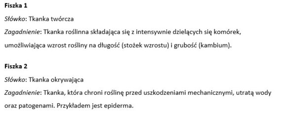 Fiszki- różnorodność życia (rośliny- tkanki roślinne, mchy, paprocie, widłaki, skrzypy, rośliny nagonasienne i okrytonasienne)
