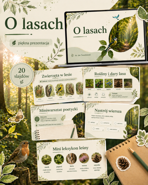 "O lasach" ks. Jan Twardowski. Prezentacja do lekcji.