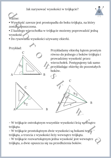 Wysokość trójkąta - notatka