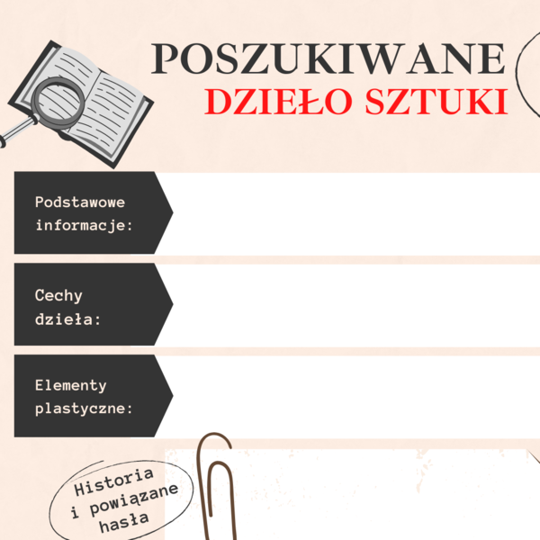 Opis dzieła sztuki -Zestaw