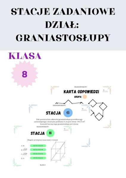 Stacje zadaniowe – graniastosłupy