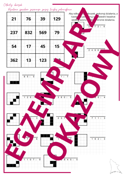 Odkoduj obrazek - dzielenie przez liczby jednocyfrowe