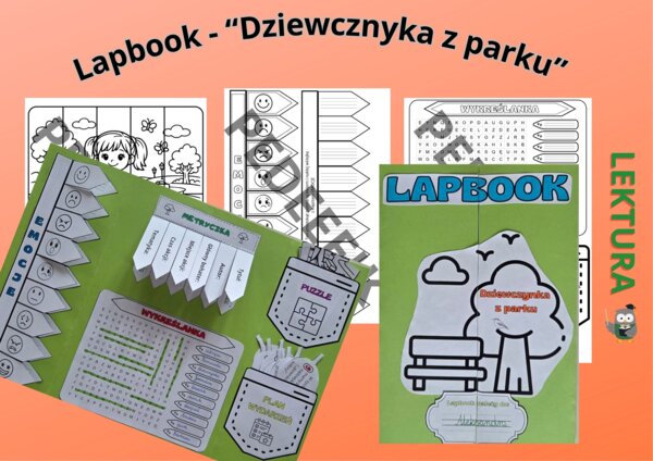 Lapbook – „Dziewczynka z parku” + test ze znajomości lektury + kod QR do testu