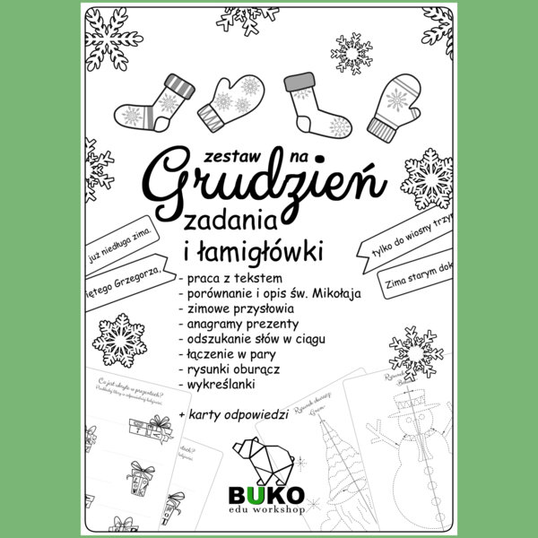 Zestaw na GRUDZIEŃ zadania i łamigłówki
