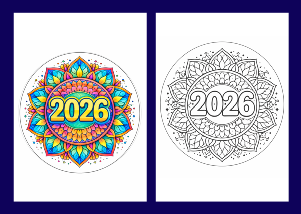 ✨ Noworoczne mandale do kolorowania – idealne na start Nowego Roku! ✨ - 12 szt.