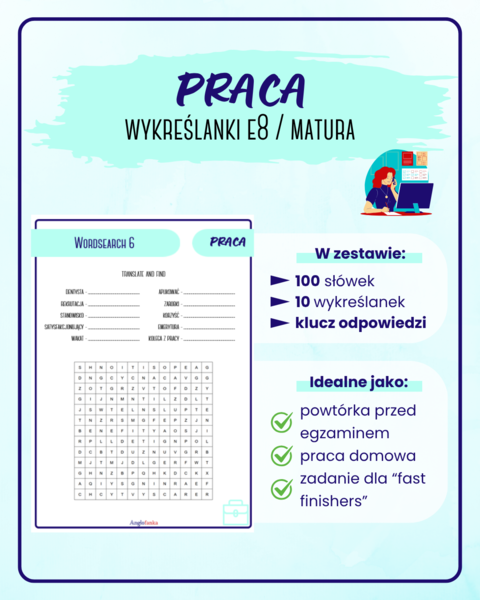 Wykreślanki - Praca | Egzamin 8-klasisty | Matura