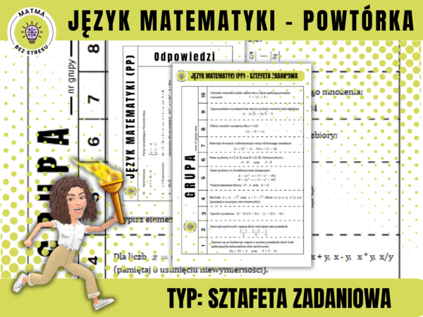 Język matematyki - sztafeta zadaniowa dla kl 1 - powtórka przed sprawdzianem