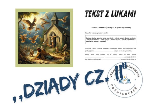 TEKST Z LUKAMI — „Dziady cz. II” (zwyczaje ludowe)