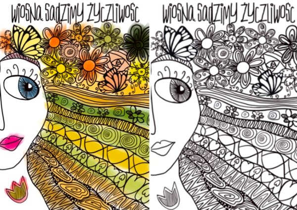 Wiosna kolorowanka xxl 9 części - plakat Pierwszy Dzień Wiosny