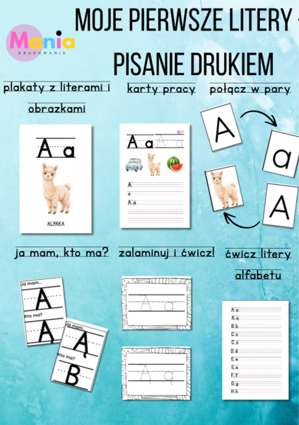 MOJE PIERWSZE LITERY – PISANIE DRUKIEM