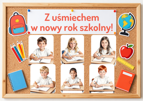 Gazetka szkolna „Z uśmiechem w nowy rok szkolny!” – dekoracja klasy | PDF