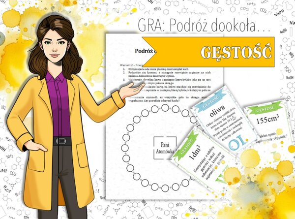 Klasa 7 Chemia. Gęstość. Podróż dookoła gęstości. Gra edukacyjna.