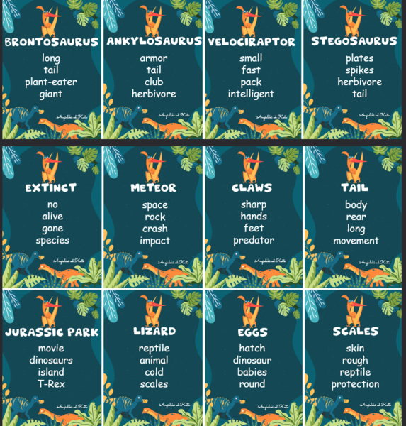 Dinosaurs (Dinozaury) gra Taboo 3 /40 kart