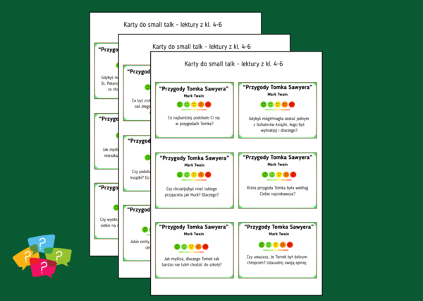 "PRZYGODY TOMKA SAWYERA" – Karty do SMALL TALK – lektury – gra