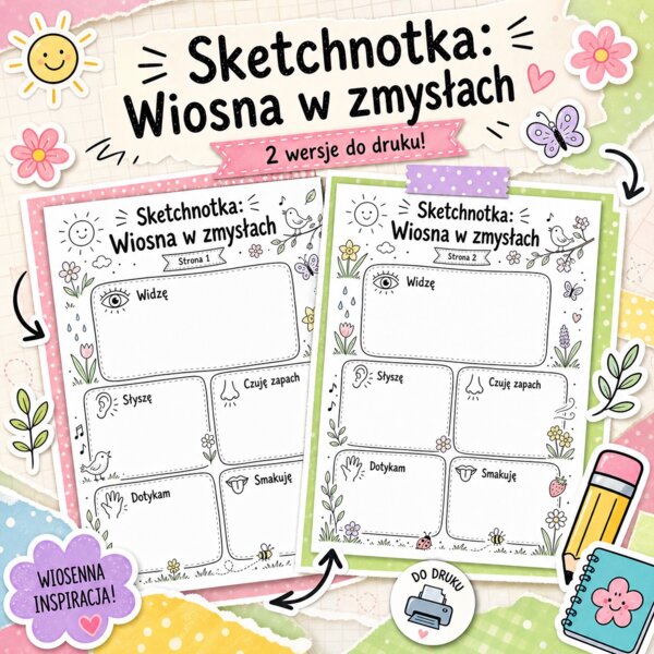 Sketchnotka. Wiosna w zmysłach