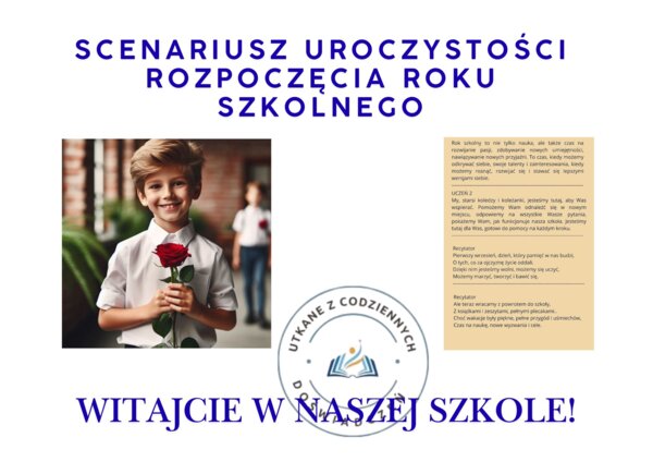 SCENARIUSZ UROCZYSTOŚCI ROZPOCZĘCIA ROKU SZKOLNEGO- Witajcie w naszej szkole!
