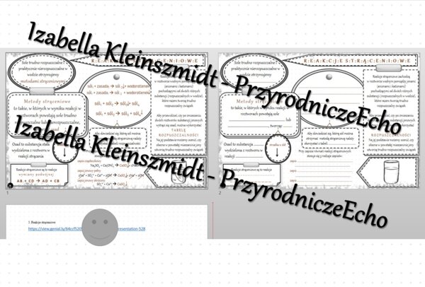 Minizestaw na temat „Reakcje strąceniowe” – sketchnotka + karta pracy w power point + gratisowy link do prezentacji multimedialnej niekomercyjnej wykonanej w genial.ly do indywidualnego pobrania i użycia do celów niekomercyjnych. Chemia 8, „Sole”